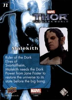 Christopher Eccleston as Malekith best rookie card - Thor: The Dark World - back