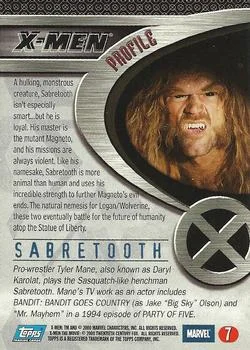 Sabretooth - Tyler Mane - back