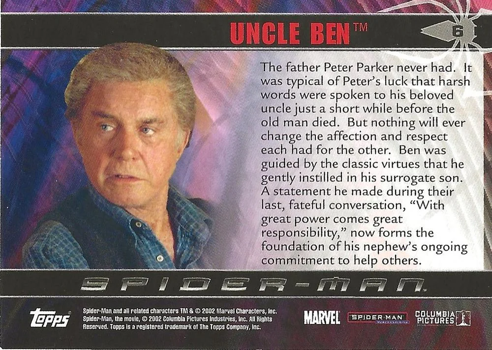 Uncle Ben - Cliff Robertson - back