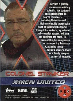 Colonel Stryker - Brian Cox - back