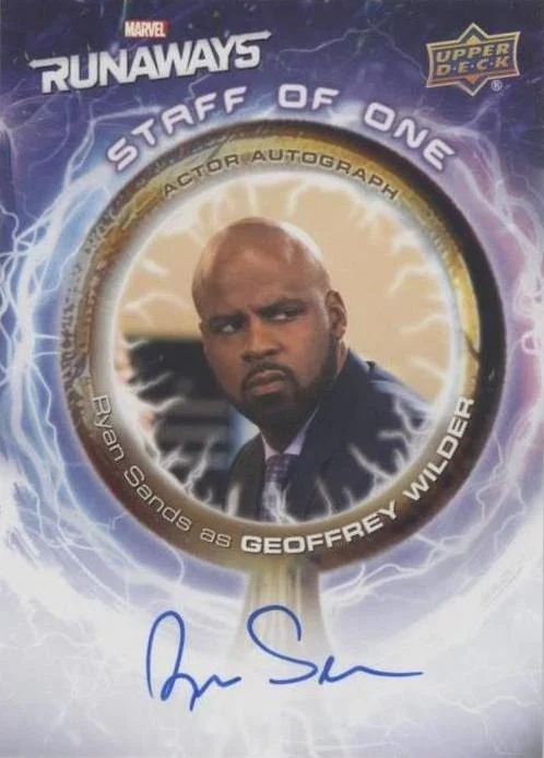 Ryan Sands as Geoffrey Wilder debut card - Runaways
