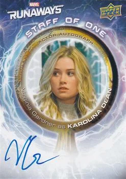 Virginia Gardner as Karolina Dean debut card - Runaways
